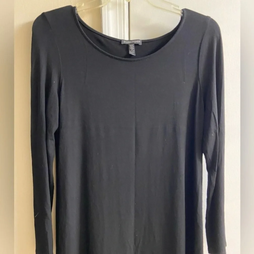 Eileen Fisher Black Long Sleeve Dress midi Small - Picture 5 of 10